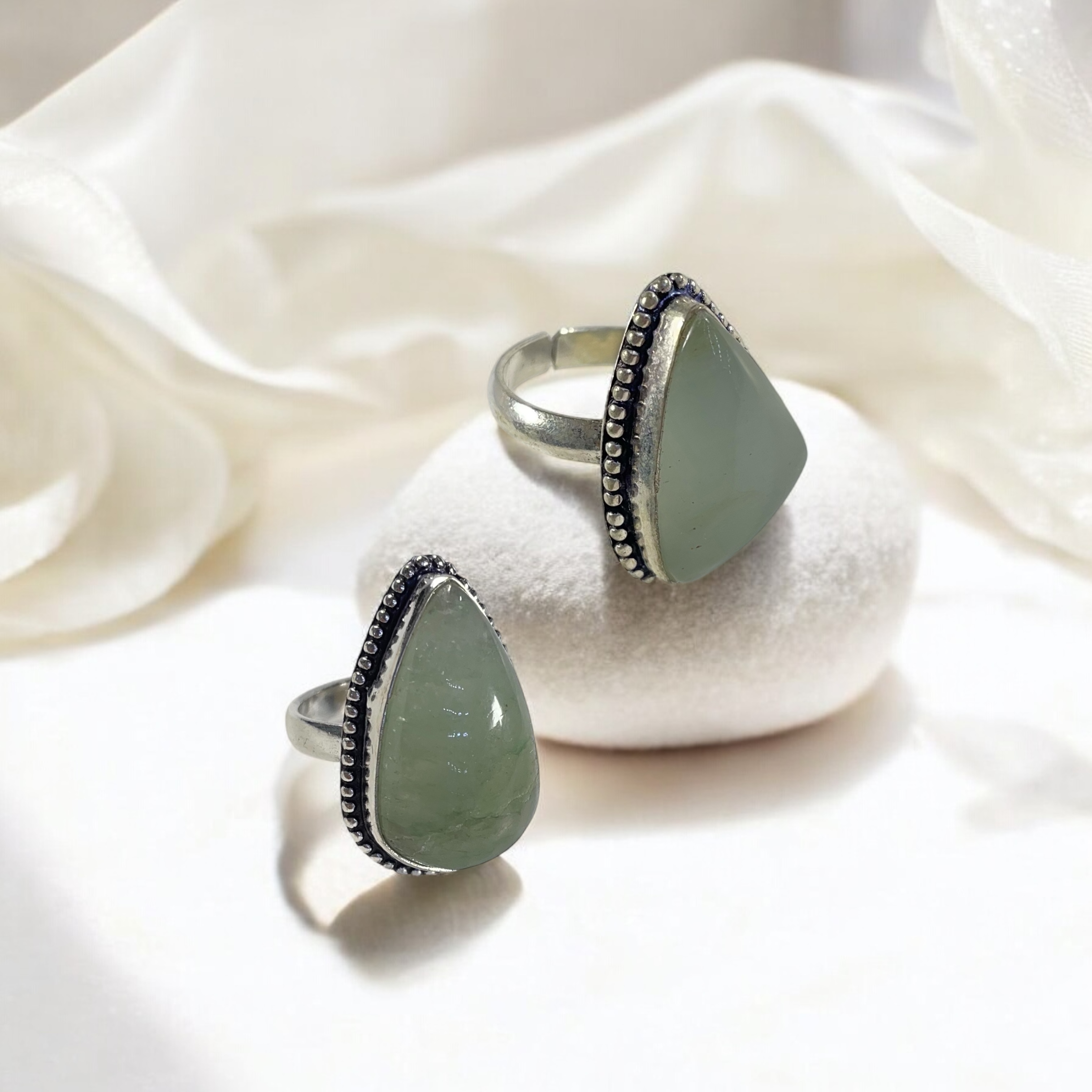 Aventurine Green Crystal Ring Natural Made With Original Crystal Stone for Men Women Boy Girl Unisex Brand :- Rocksmins