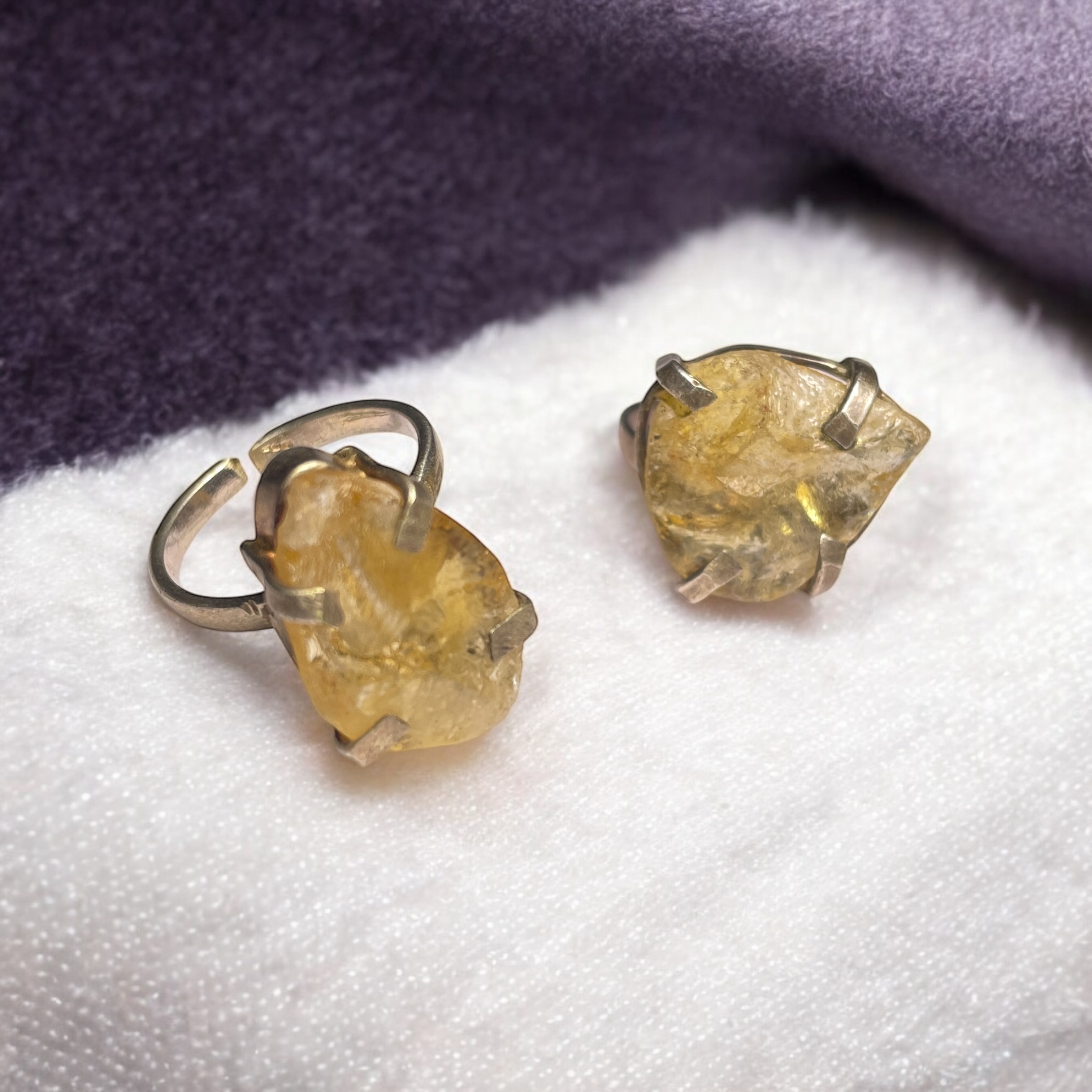 Citrine Crystal Ring Natural Made With Original Crystal Stone for Men Women Boy Girl Unisex Brand :- Rocksmins