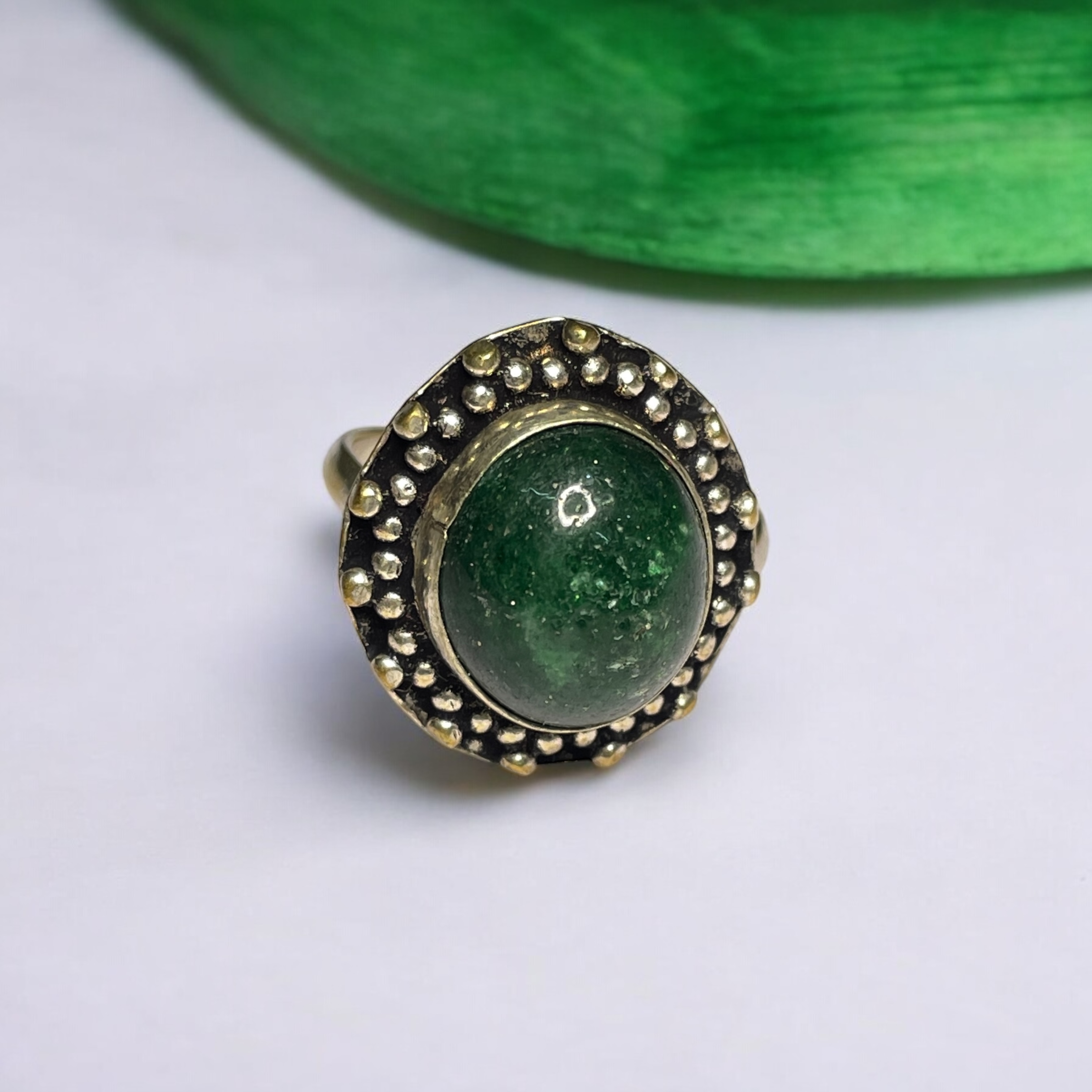 Jade Green Crystal Ring Natural Made With Original Crystal Stone for Men Women Boy Girl Unisex Brand :- Rocksmins