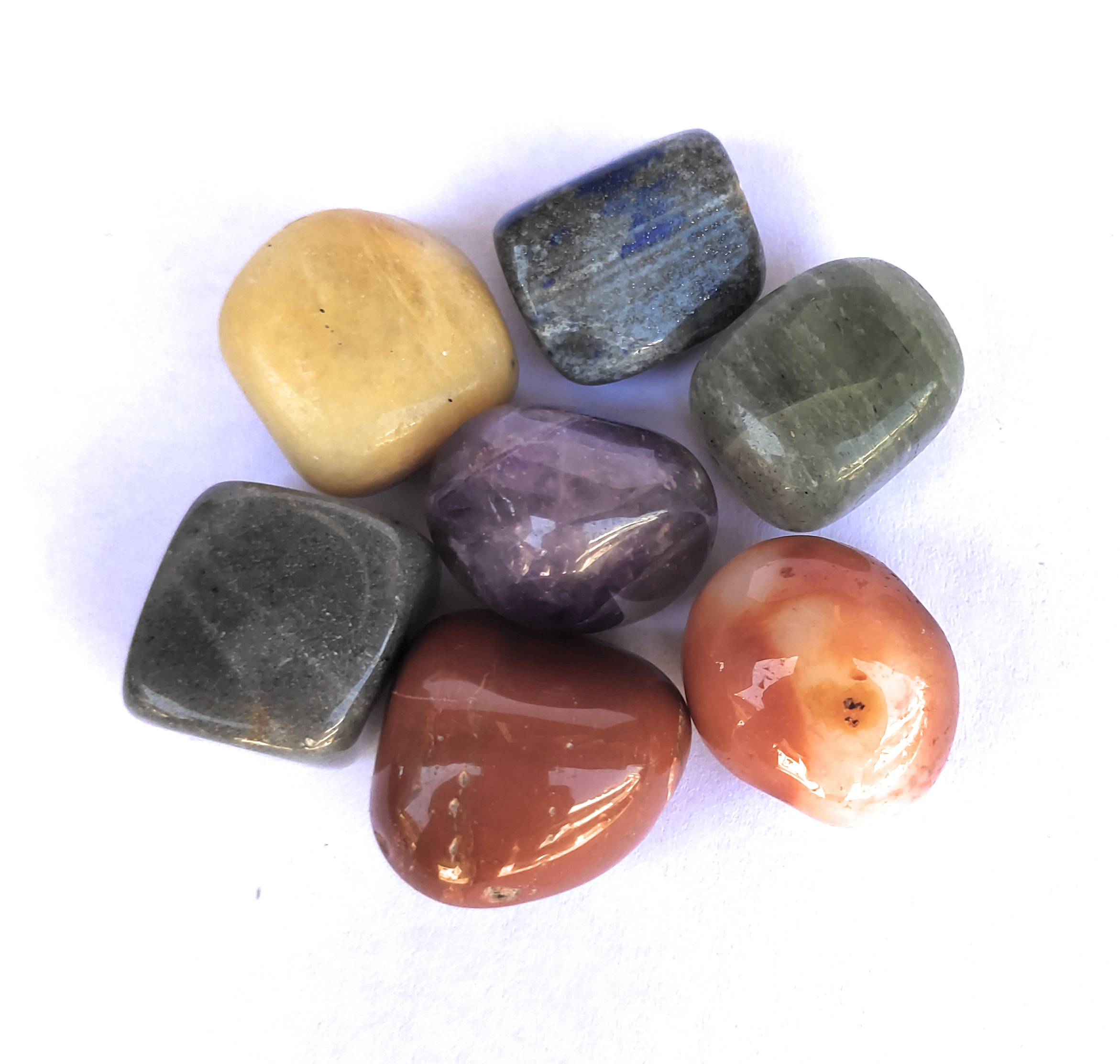 7 Chakra Set  Tumble Stone For Healing And Meditation (Polished) Brand : Rocksmins 
