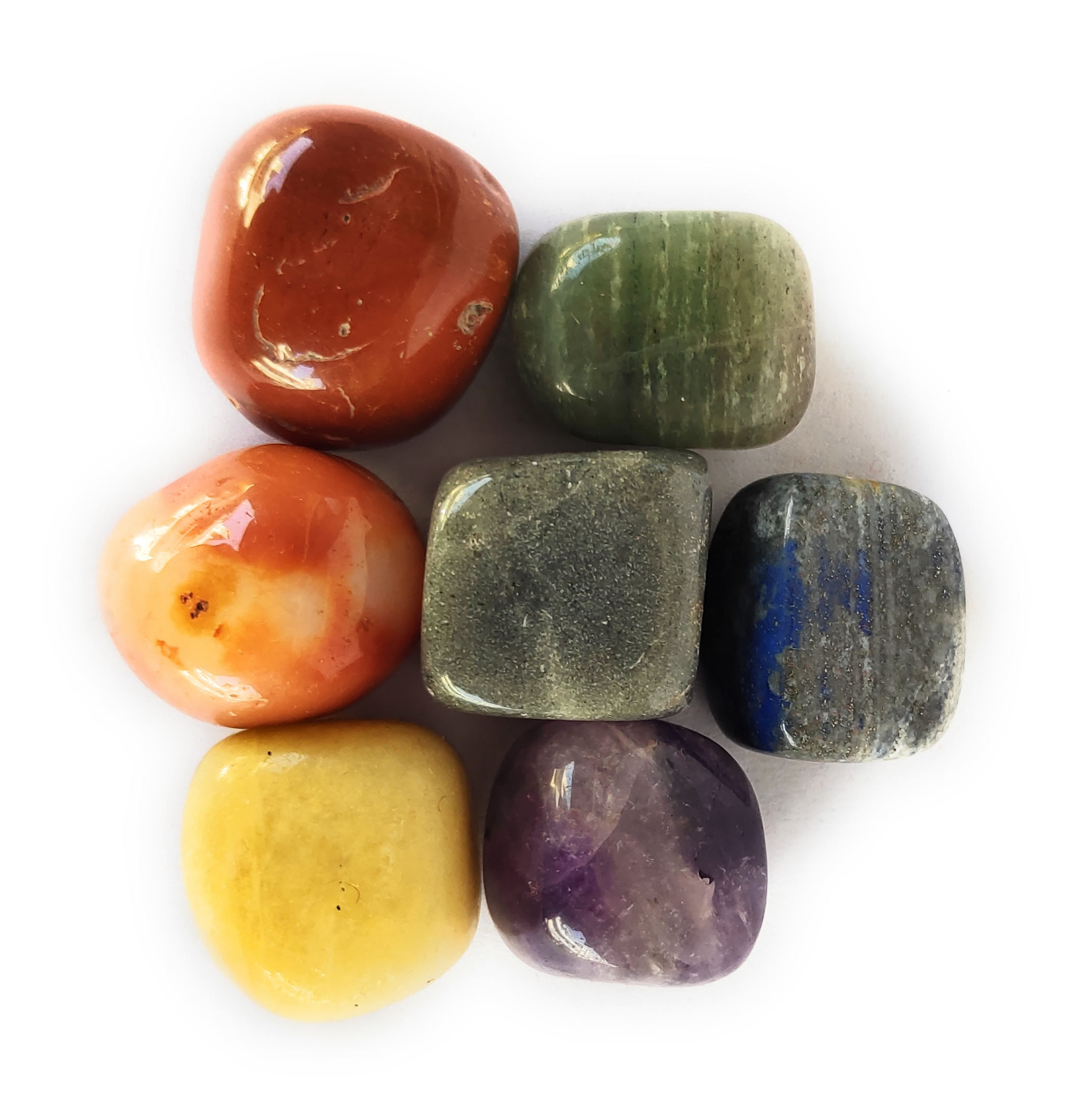 7 Chakra Set  Tumble Stone For Healing And Meditation (Polished) Brand : Rocksmins 