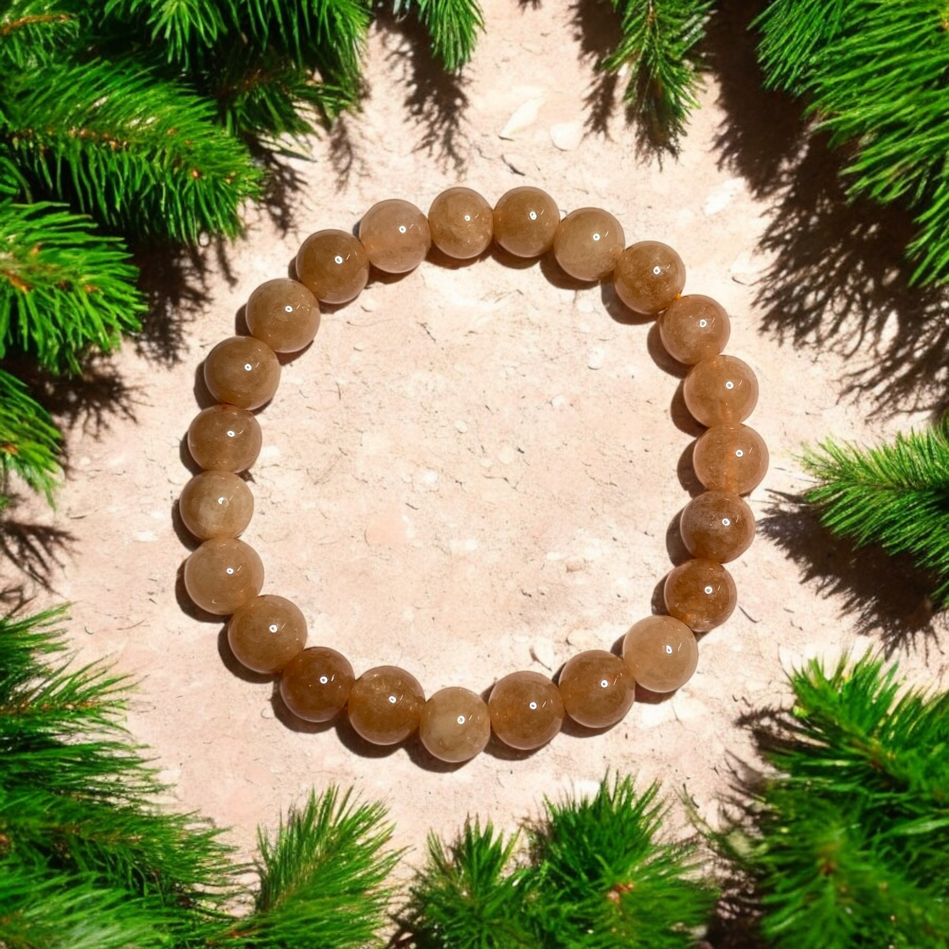 Sunstone AAA Bracelet Natural Original Crystal Certified Real Stone Stylish for Men Women Boy Girl Unisex 8mm Beads Stretchable Brand : Rocksmins