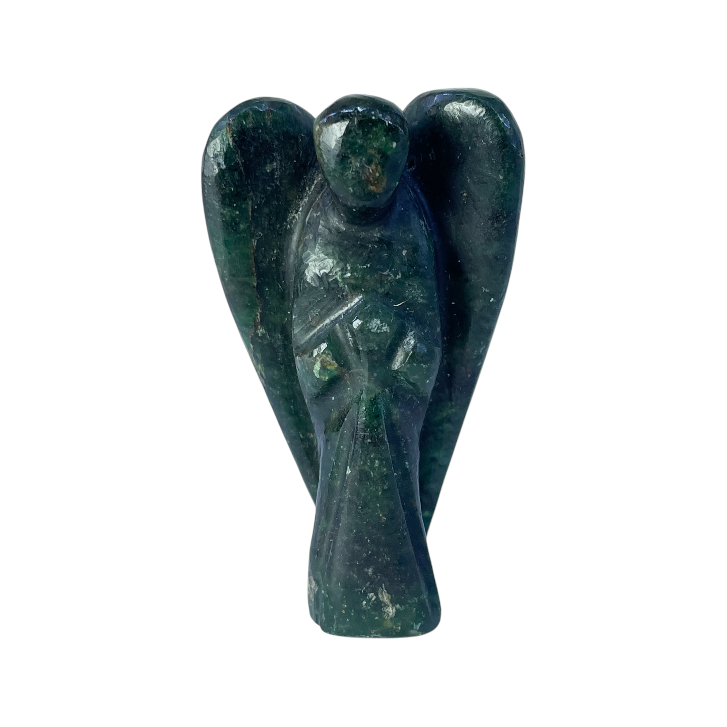 Jade Green Angel Natural Crystal 2 Inch Approx Original Semi Precious Stone Pocket Angel Figurines for Reiki Crystal Healing, Crystal Therapy, Meditation, Chakra Balancing Unisex Men Women Brand : Rocksmins.