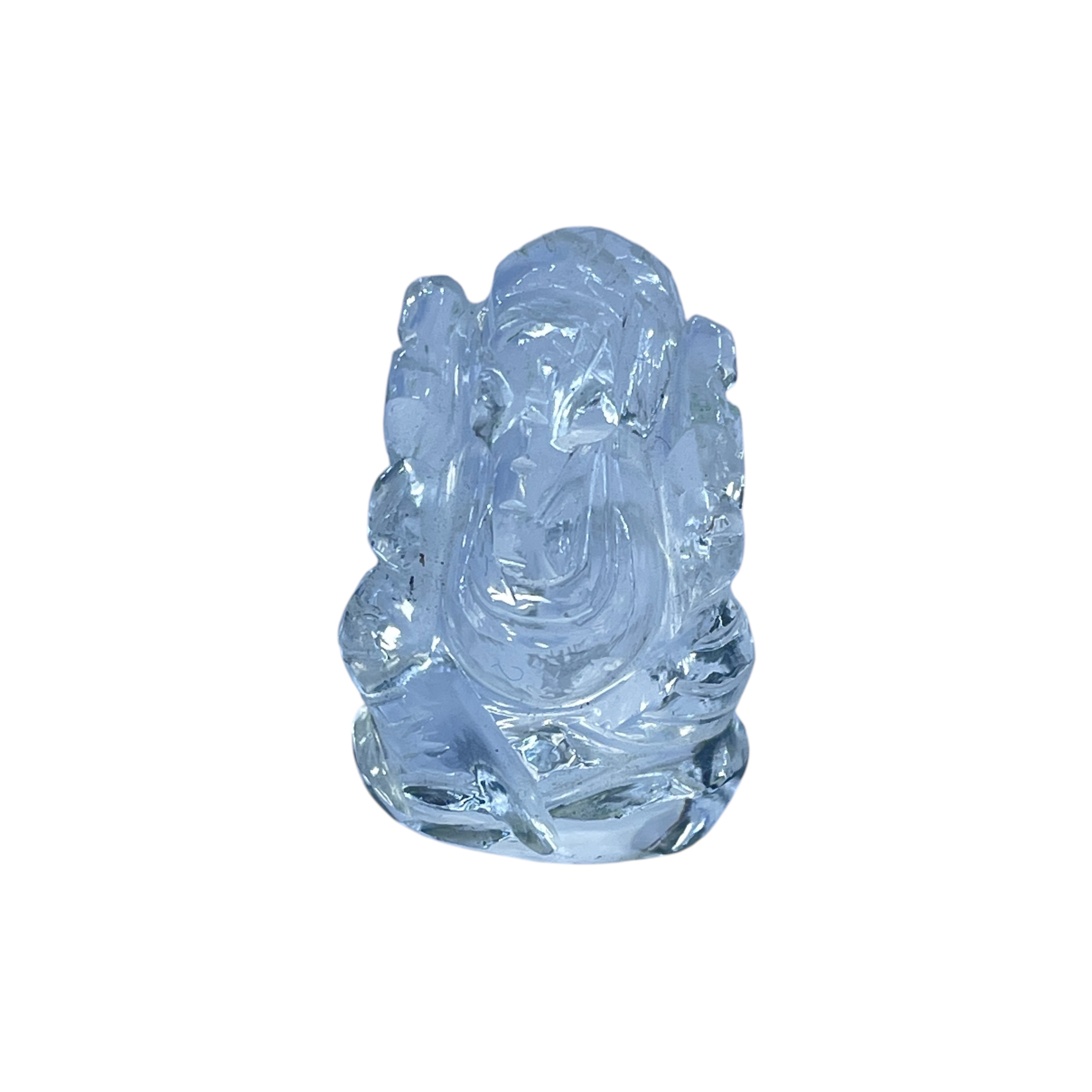 Clear Quartz 1 Inch Natural Crystal Ganesh Idol – Pocket Figurine for Healing, Meditation & Chakra Balance – Rocksmins