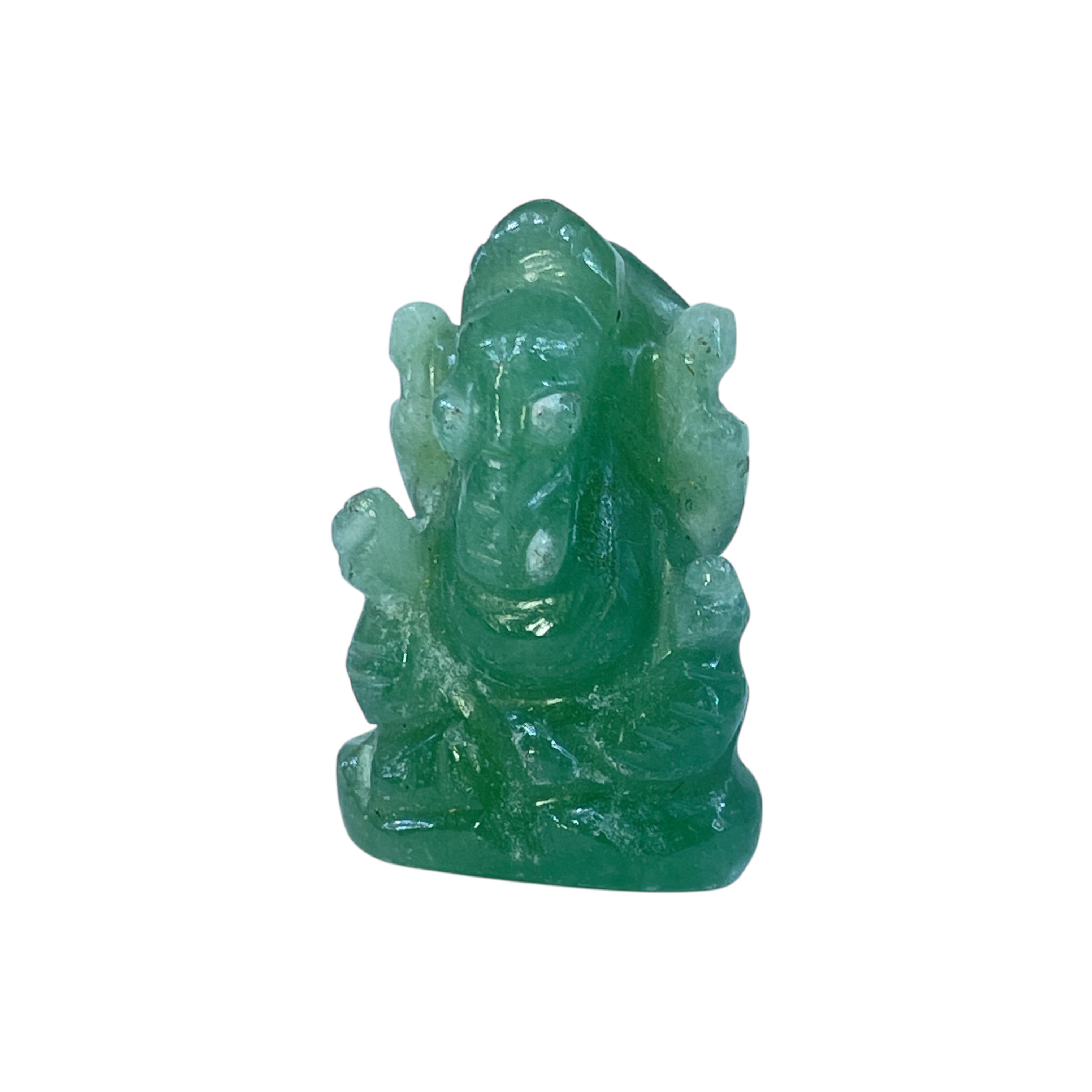 Aventurine Green 1 Inch Natural Crystal Ganesh Idol – Pocket Figurine for Healing, Meditation & Chakra Balance – Rocksmins