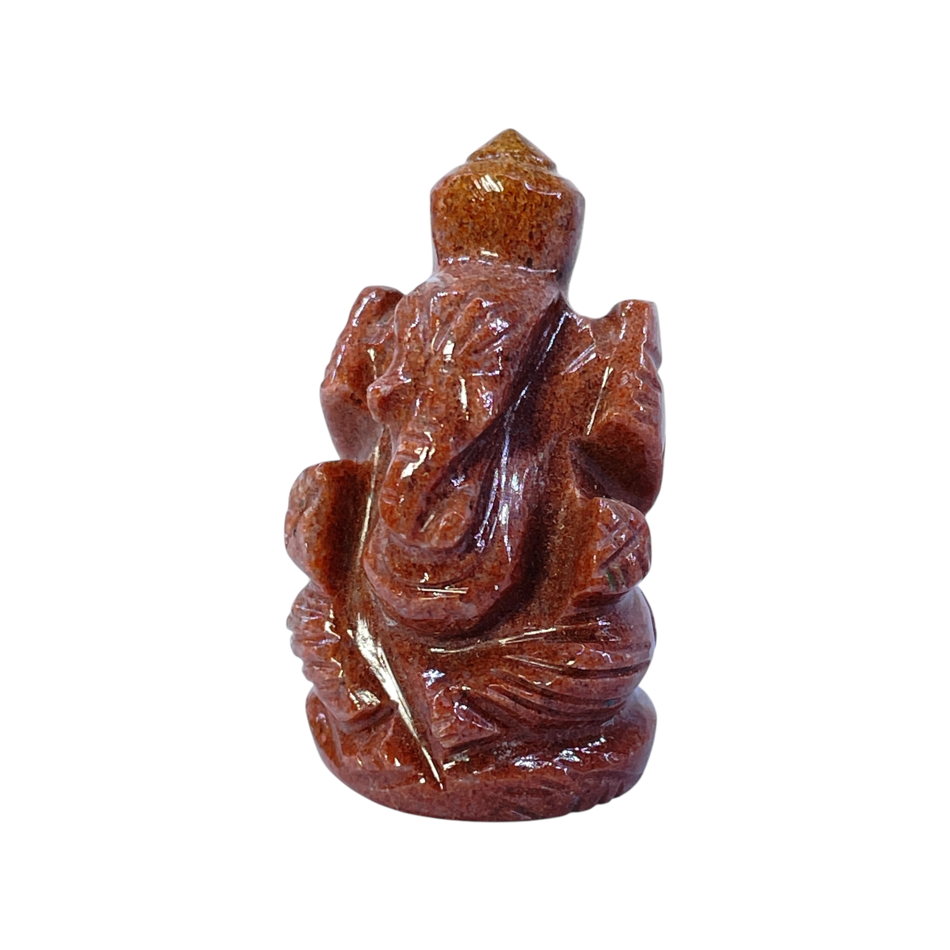 Jasper Red 1 Inch Natural Crystal Ganesh Idol – Pocket Figurine for Healing, Meditation & Chakra Balance – Rocksmins
