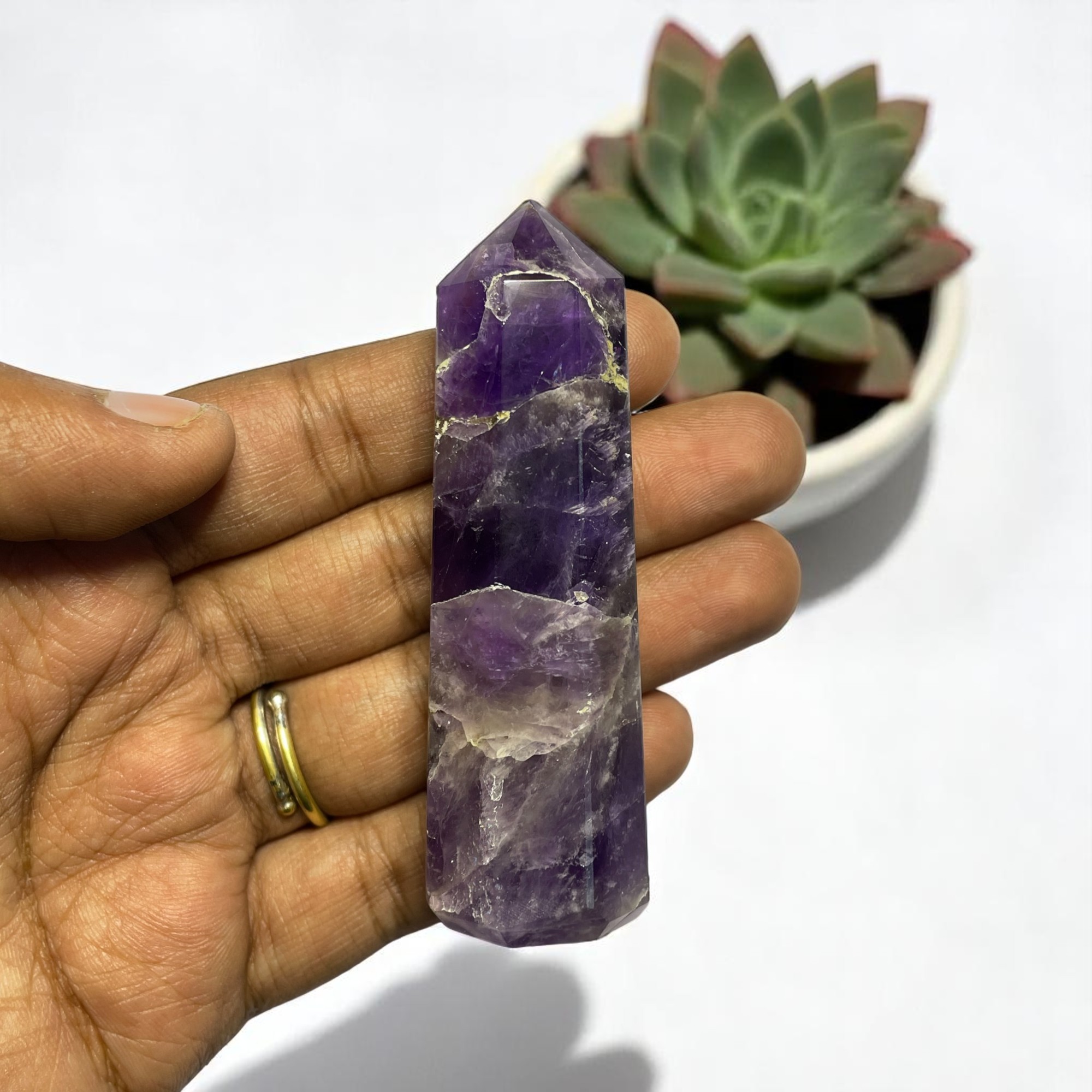Amethyst Wands for Crystal Healing, Crystal Therapy, Meditation, Chakra Balancing Unisex Men Women Brand : Rocksmins