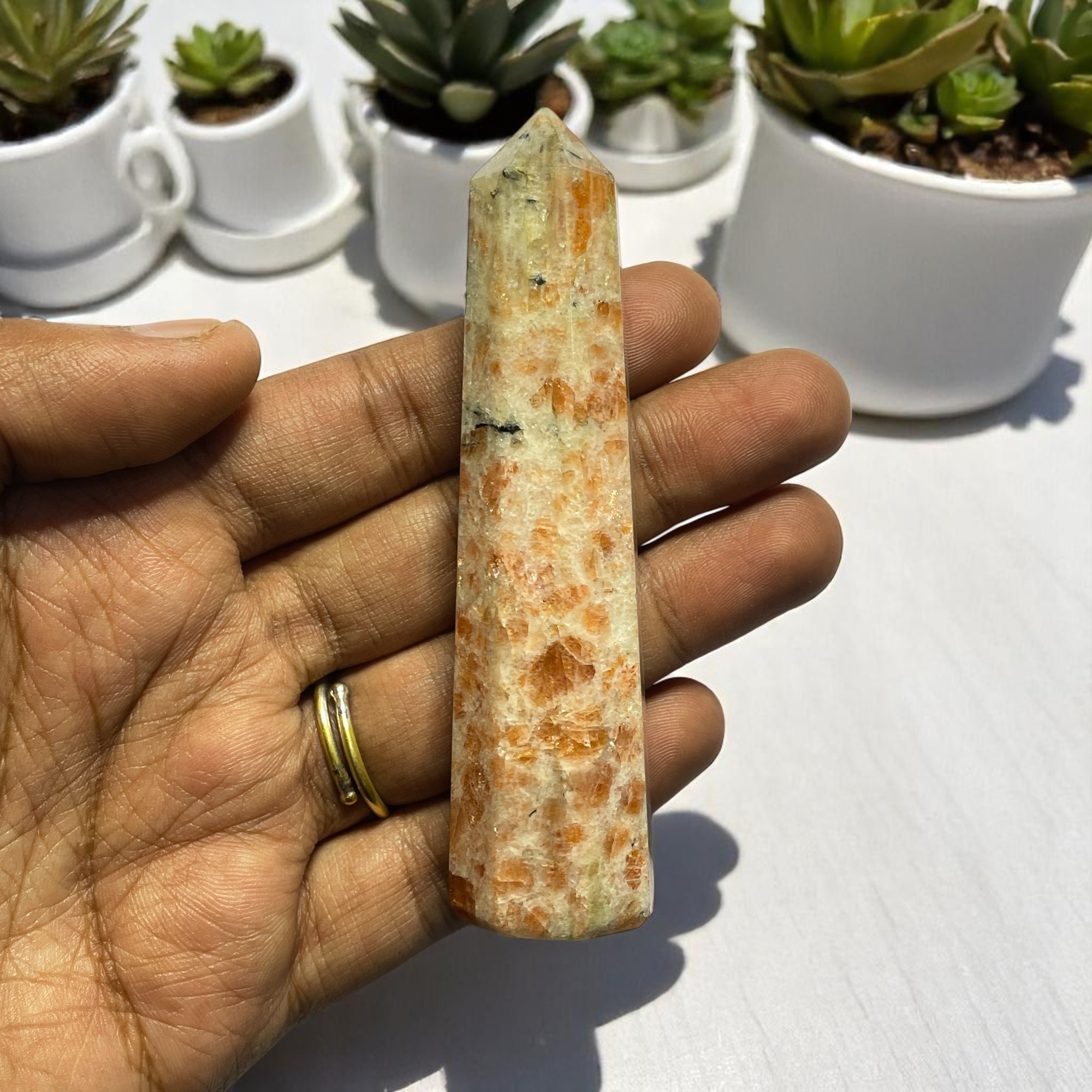 Sun Stone Wands for Crystal Healing, Crystal Therapy, Meditation, Chakra Balancing Unisex Men Women Brand : Rocksmins