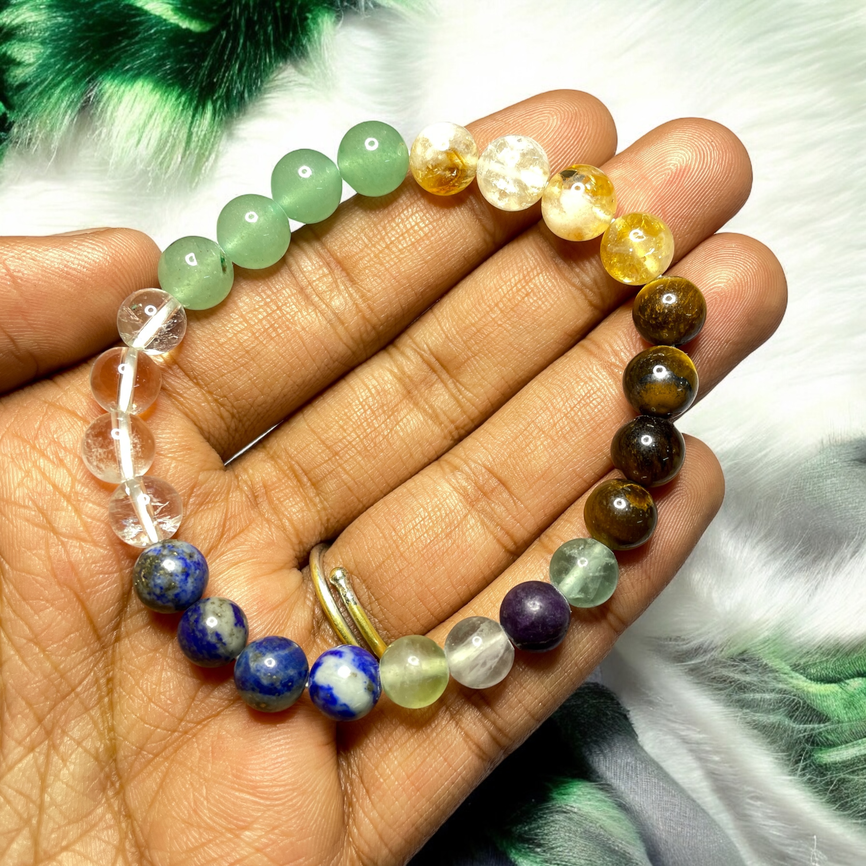 Memory, focus and concentration Remedies & Intentions Bracelet Natural Made With Original Crystal Stone for Men Women Boy Girl Unisex 8mm Beads Stretchable Brand :- Rocksmins