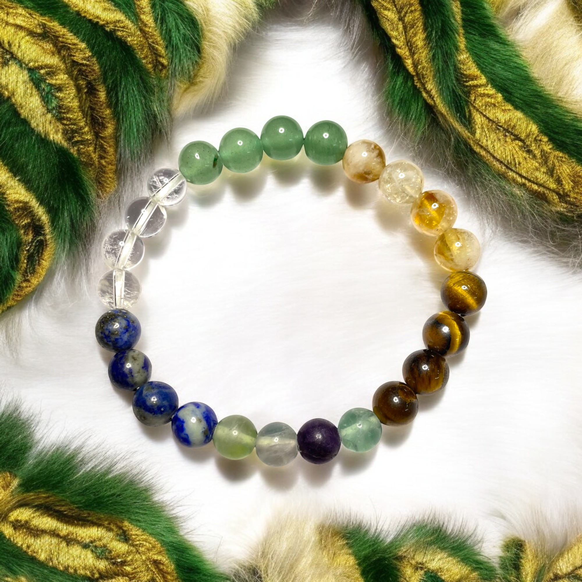 Memory, focus and concentration Remedies & Intentions Bracelet Natural Made With Original Crystal Stone for Men Women Boy Girl Unisex 8mm Beads Stretchable Brand :- Rocksmins