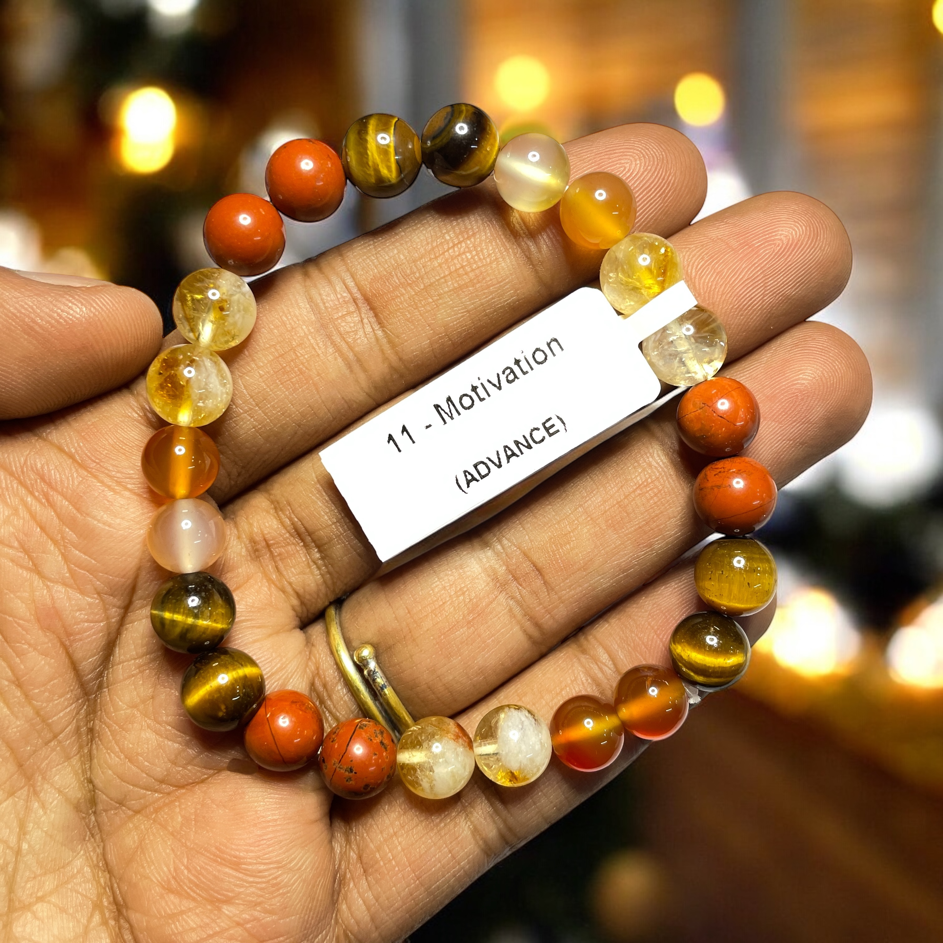 Motivation (Advance) Remedies & Intentions Bracelet Natural Made With Original Crystal Stone for Men Women Boy Girl Unisex 8mm Beads Stretchable Brand :- Rocksmins