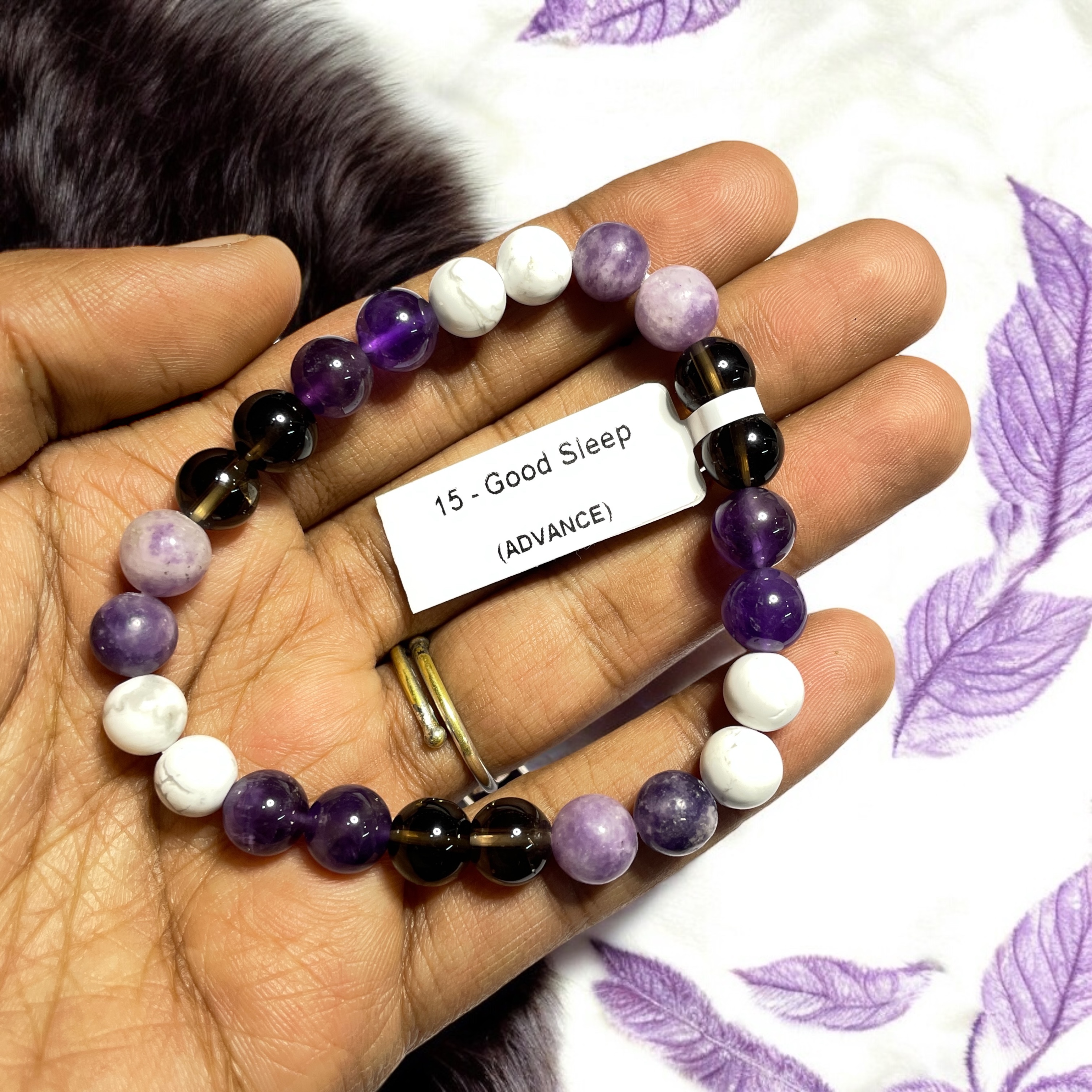 Good Sleep (Advance) Remedies & Intentions Bracelet Natural Made With Original Crystal Stone for Men Women Boy Girl Unisex 8mm Beads Stretchable Brand :- Rocksmins