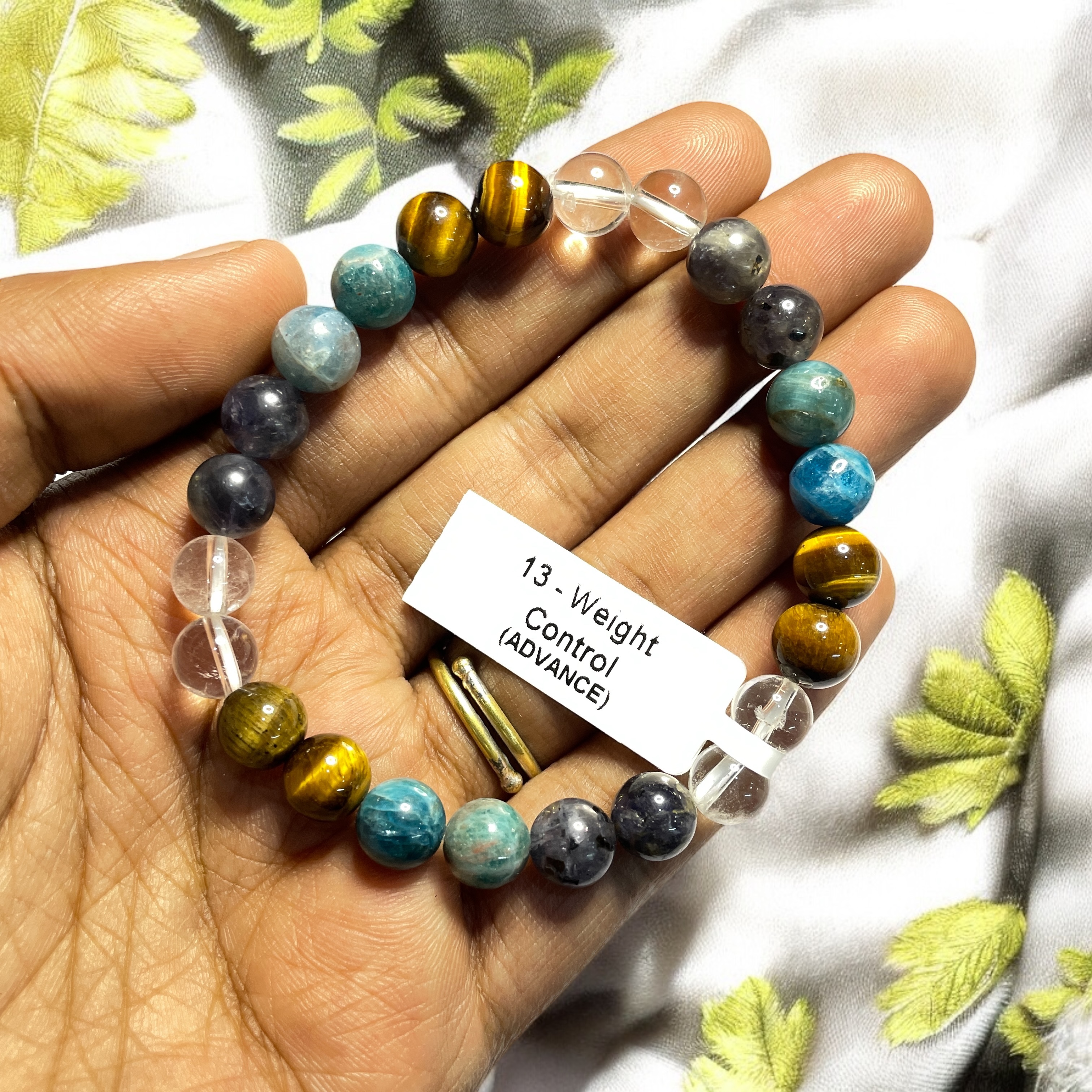 Weight Control (Advance) Remedies & Intentions Bracelet Natural Made With Original Crystal Stone for Men Women Boy Girl Unisex 8mm Beads Stretchable Brand :- Rocksmins