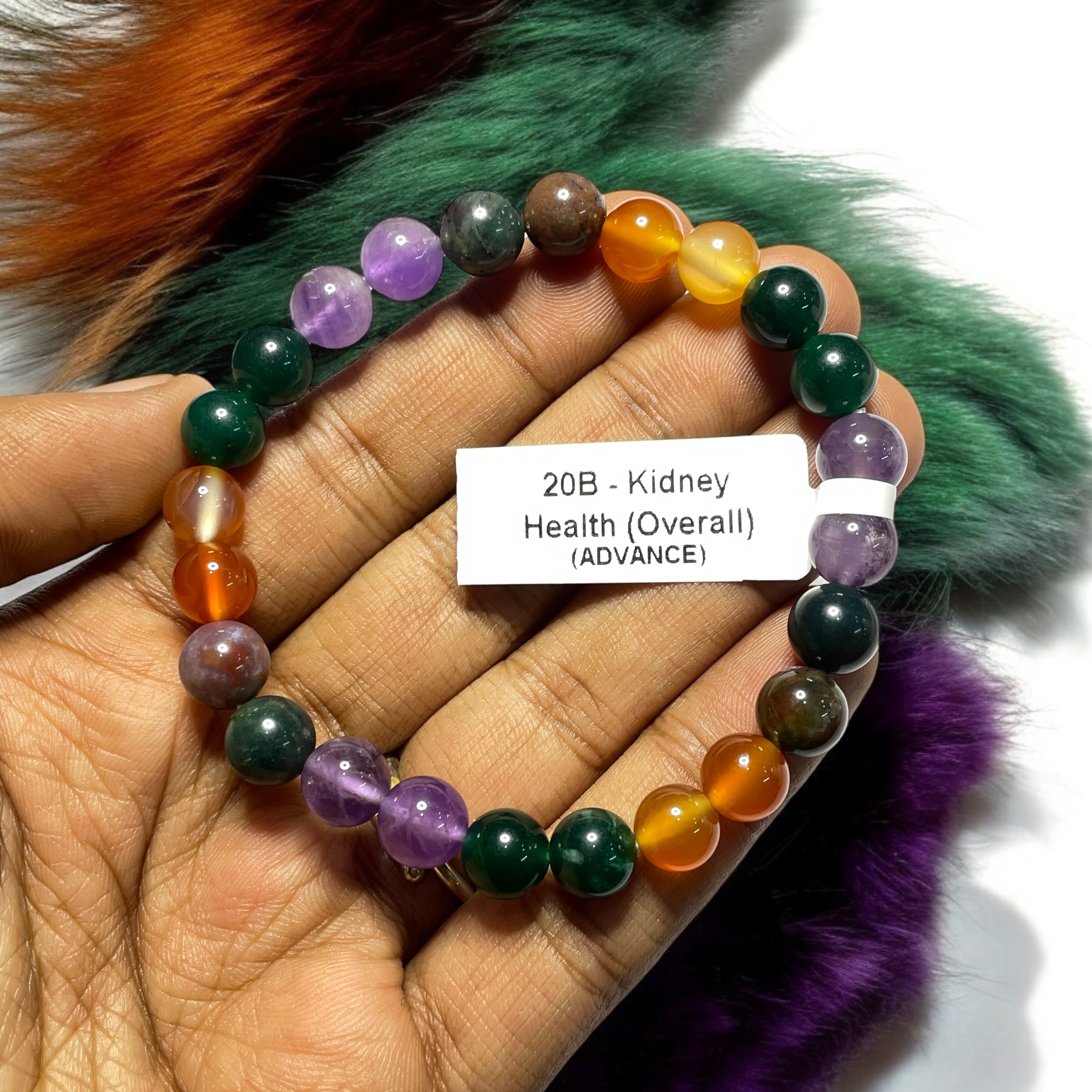 Kidney Health (Overall) (Advance) Remedies & Intentions Bracelet Natural Made With Original Crystal Stone for Men Women Boy Girl Unisex 8mm Beads Stretchable Brand :- Rocksmins