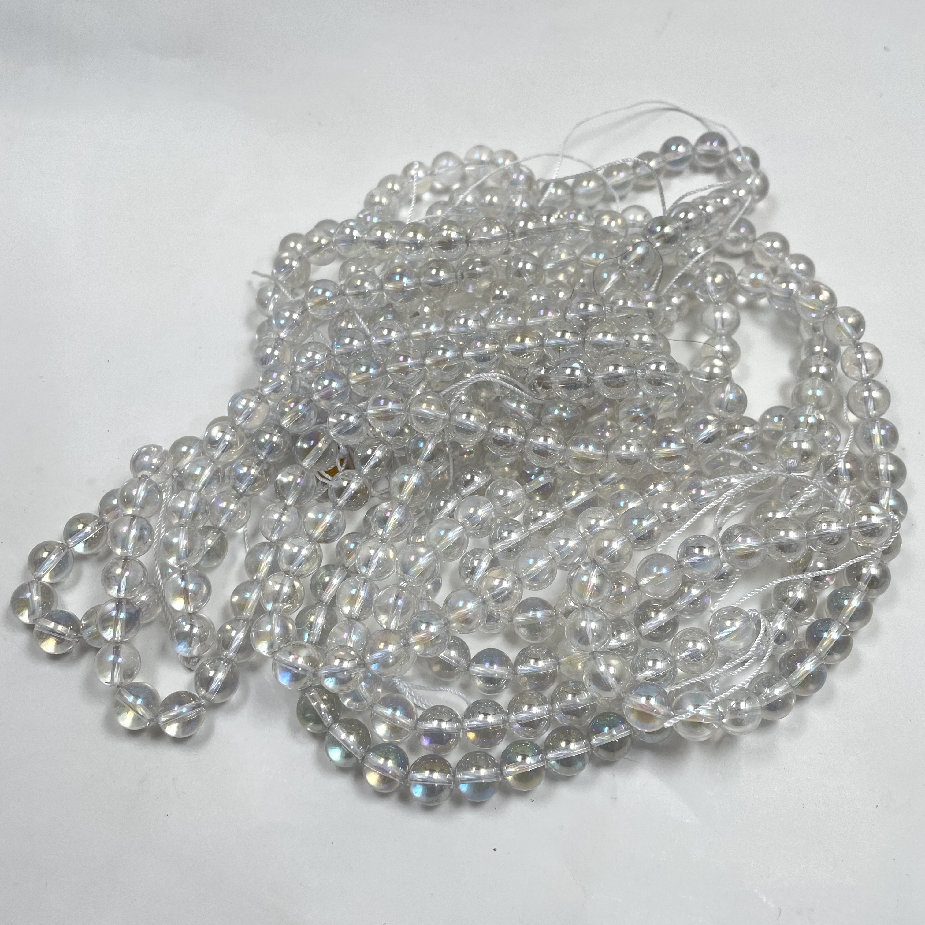 Angel Aura Crystal Mala 108+1 Beads 8 mm Beads for Pooj Astrology for Wearing in Neck/Holding for Men Women Boys Girls