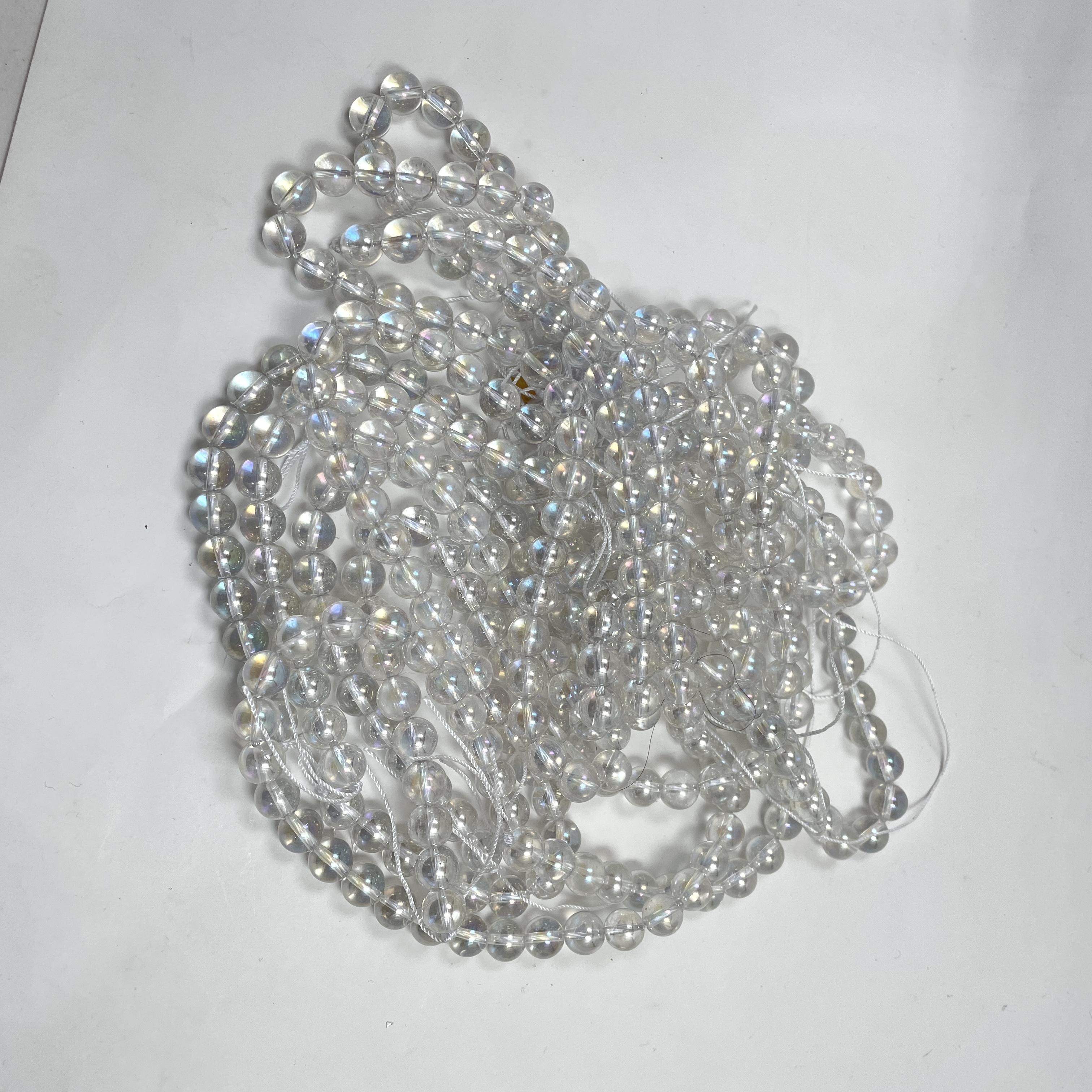 Angel Aura Crystal Mala 108+1 Beads 8 mm Beads for Pooj Astrology for Wearing in Neck/Holding for Men Women Boys Girls