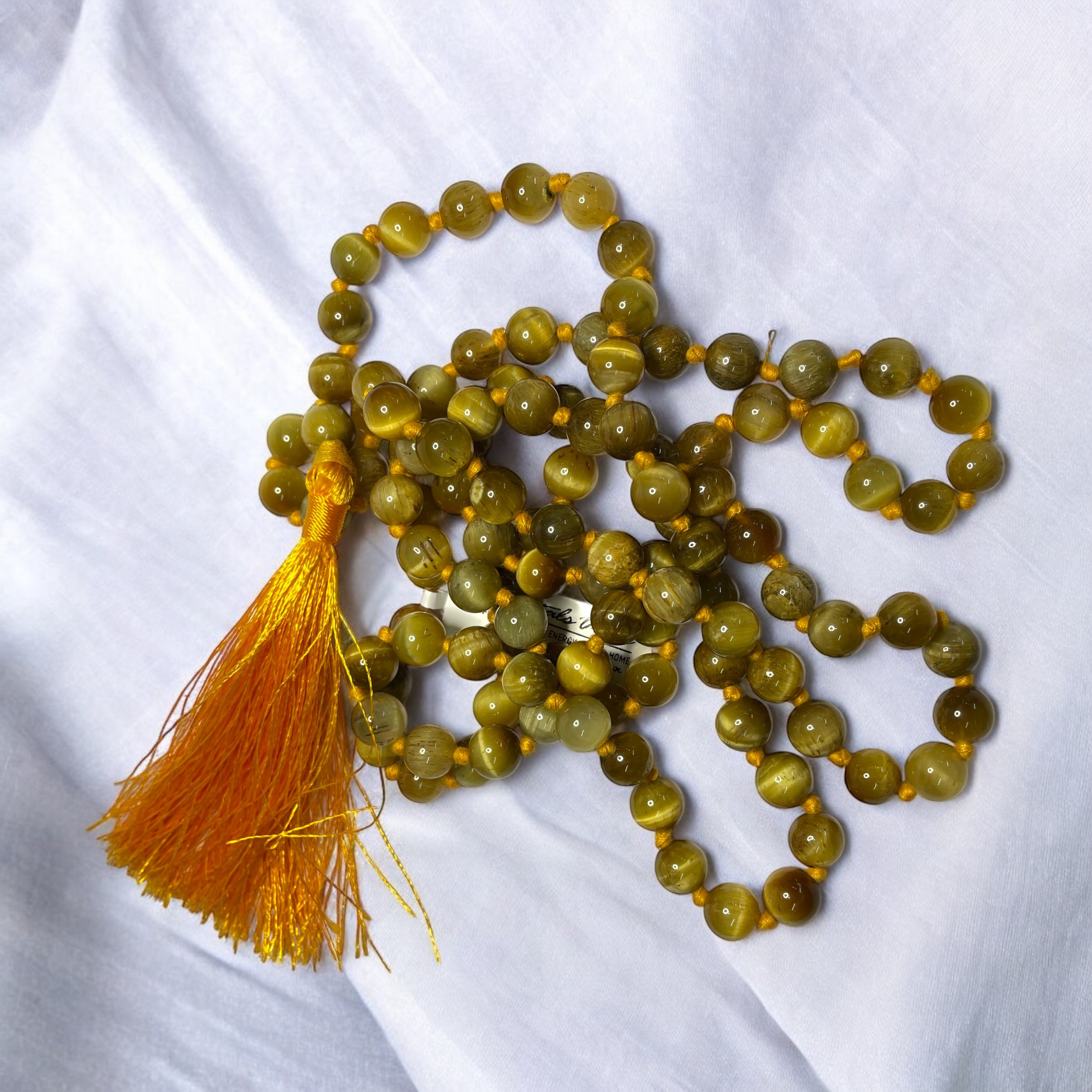 cats-eye-yellow-crystal-jaap-mala---1081-beads-8-mm-beads-for-pooja-astrology-for-wearing-in-neckholding-for-men-women-boys-girls