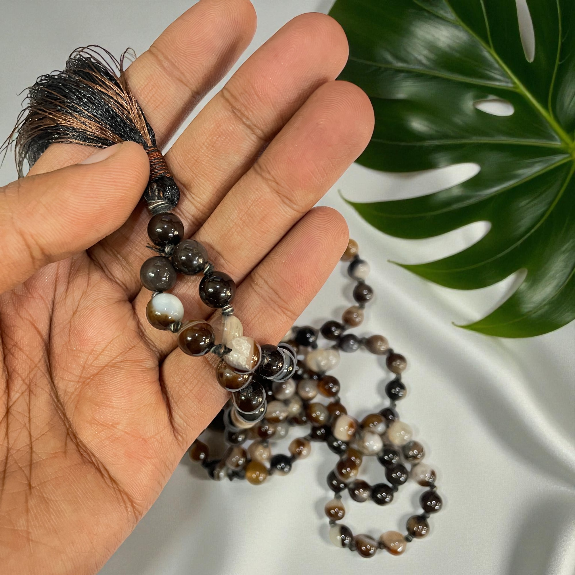 Sulemani Hakik Mala - 108+1 Beads 8 mm Beads for Pooja, Astrology for Wearing in Neck/Holding for Men Women Boys Girls