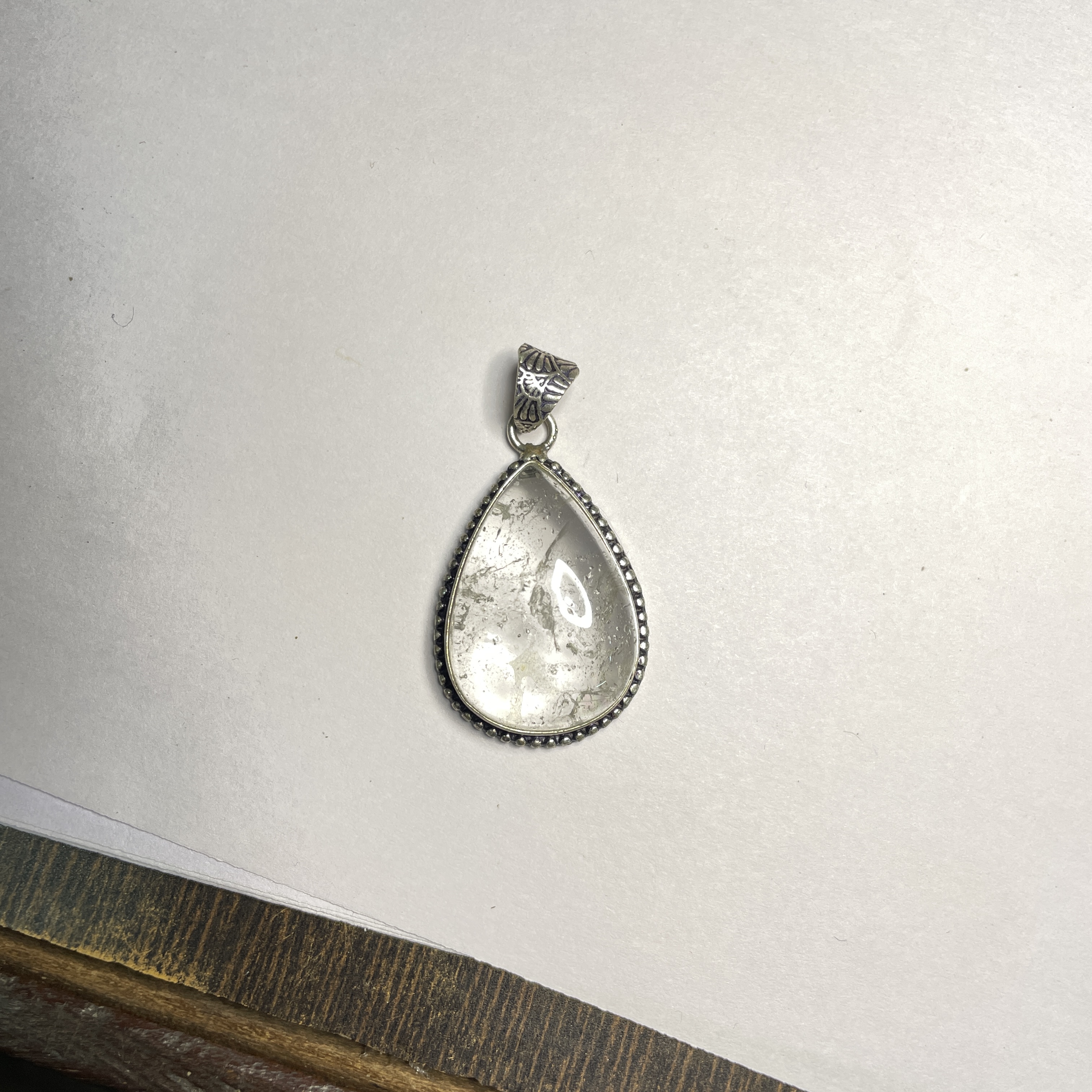 Quartz Clear Sphatik Crystal Pendant Discover the Power of Natural Crystals with Rocksmins. Elegantly Crafted Crystal Pendant Infused with Authentic Energies for Enhanced Well-Being and Spiritual Growth